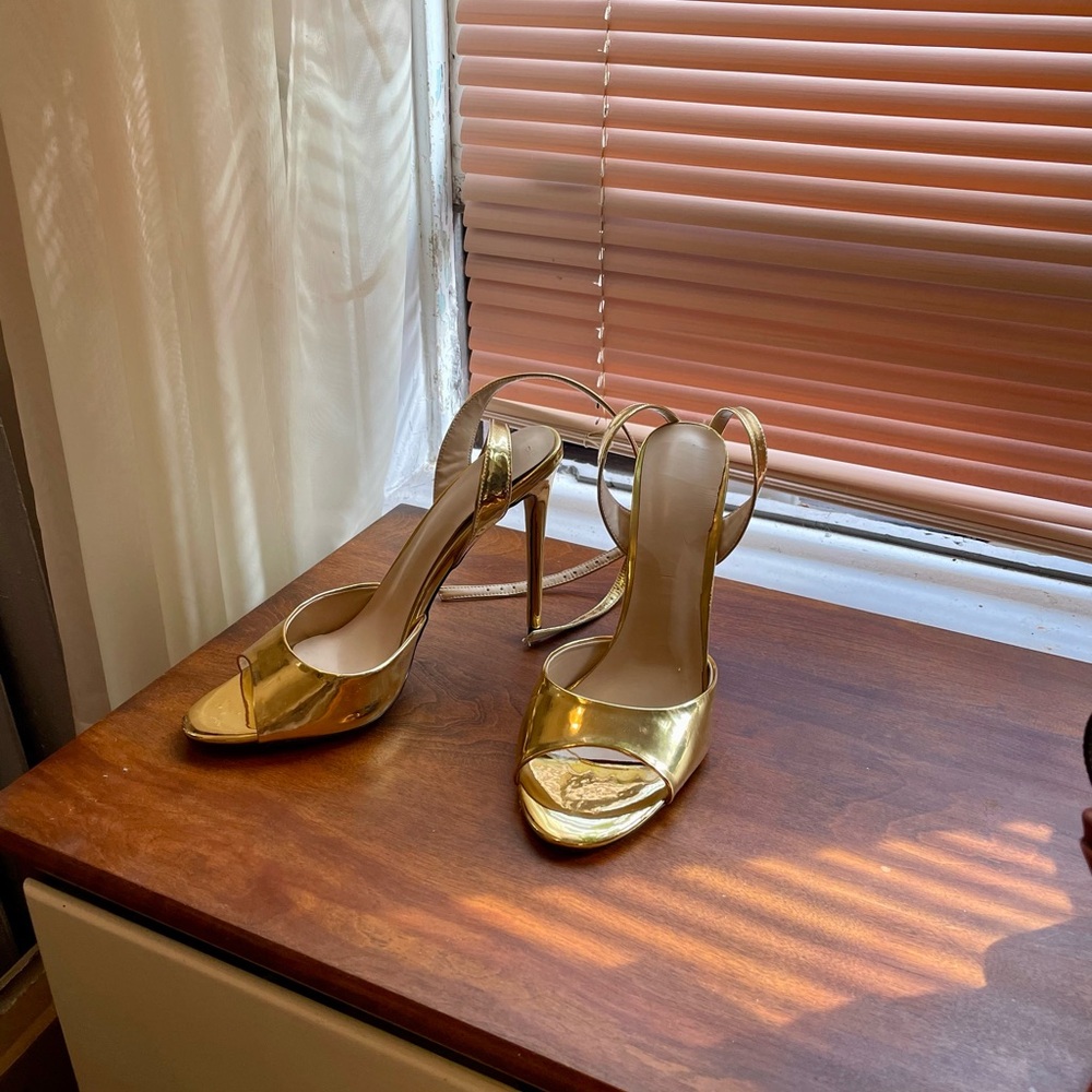 Elegant Gold High Heel Sandals